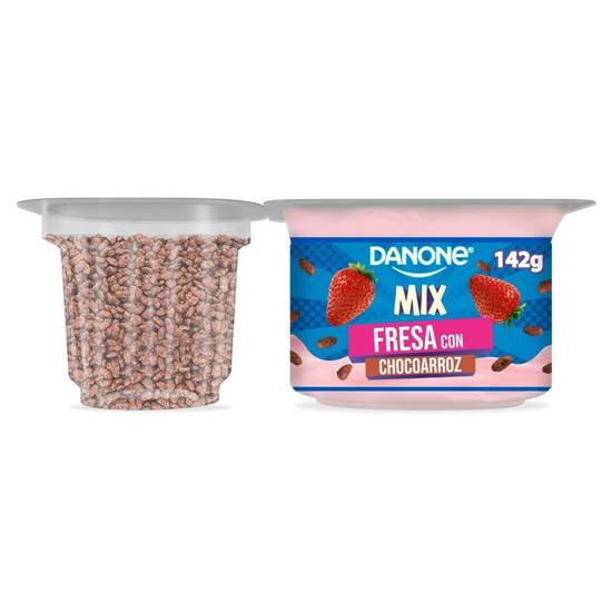 Danone yoghurt sabor fresa mix cereal chocolate (vaso 142 g)