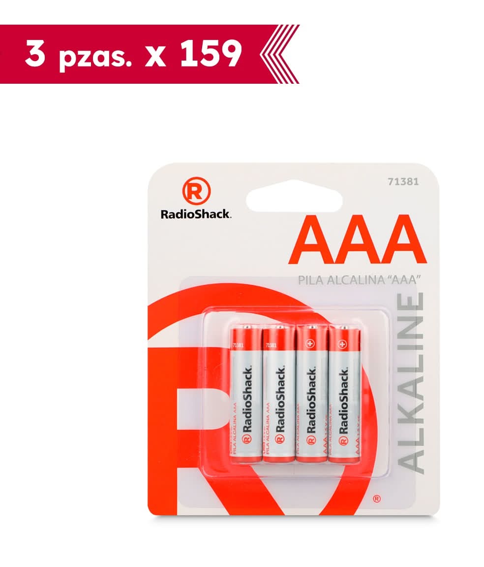 RadioShack · Pilas alcalinas aaa (4 un)