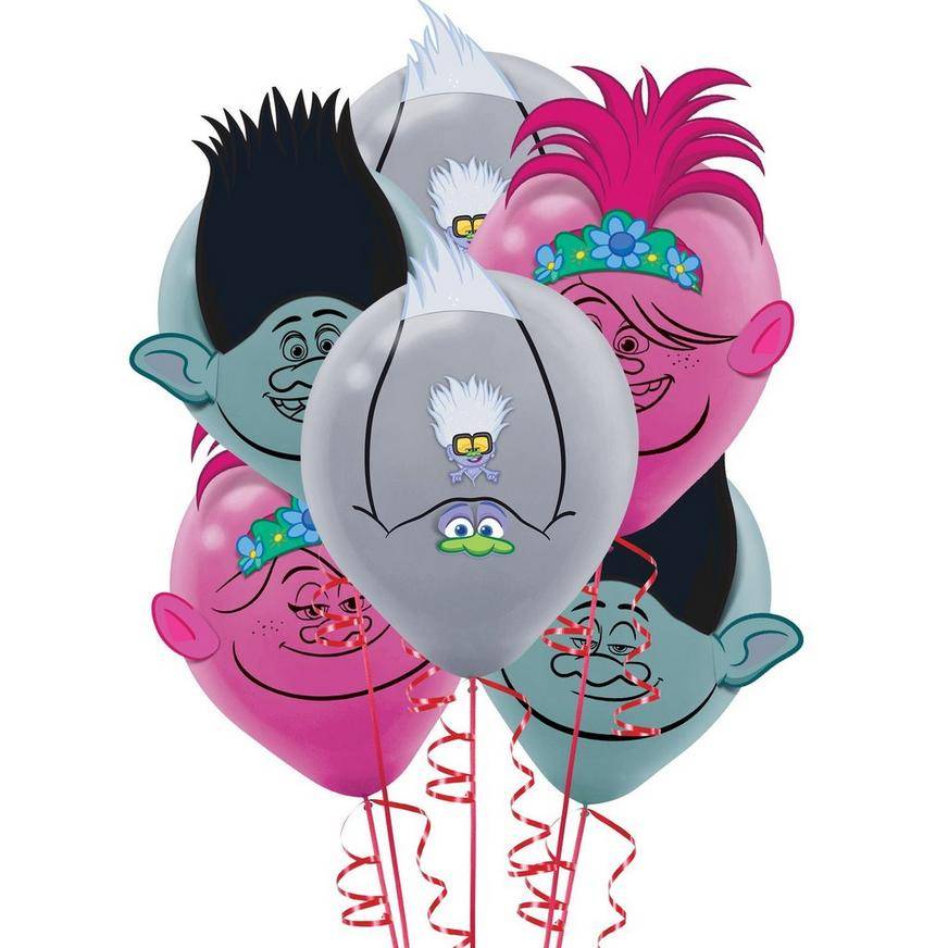 Uninflated 6ct, Trolls World Tour Balloon Decorating Kit