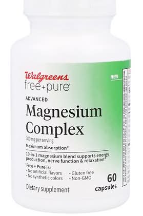 Walgreens Free & Pure Advanced Magnesium Complex 300 mg Supplement Capsules (60 ct)