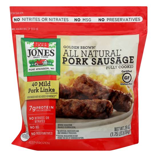 Jones Dairy Farm Golden Brown Mild Pork Sausages Links (40 ct)