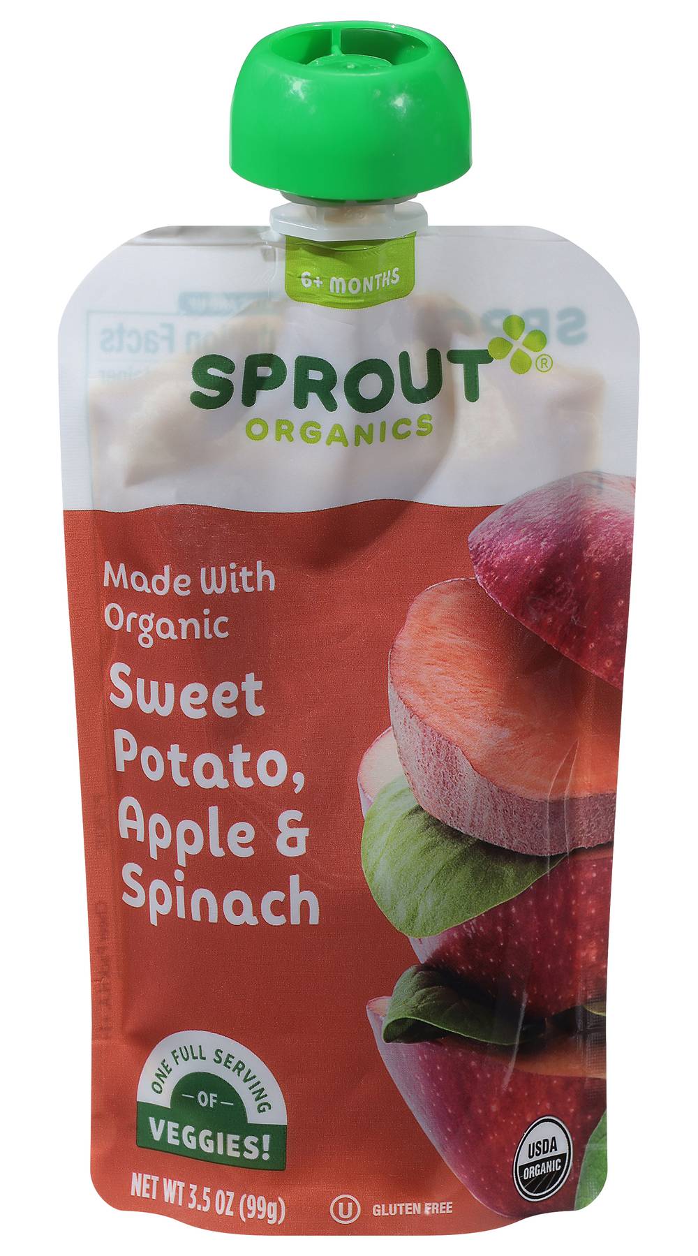 Sprout Organics Organic 6+ Months Baby Food, Sweet Potato, Apple And Spinach (3.5 oz)