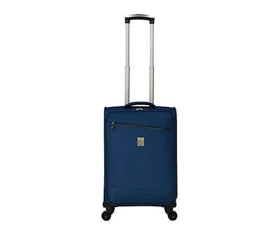 Weekend Traveler Contrast-Lines Lightweight Softside Spinner Carry-On Suitcase (20"/navy-black)