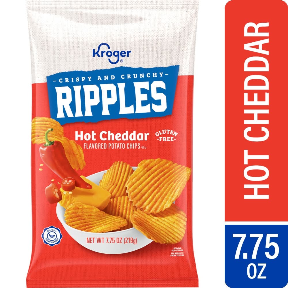 Kroger Gluten Free Ripples Potato Chips, Hot Cheddar (7.75 oz)