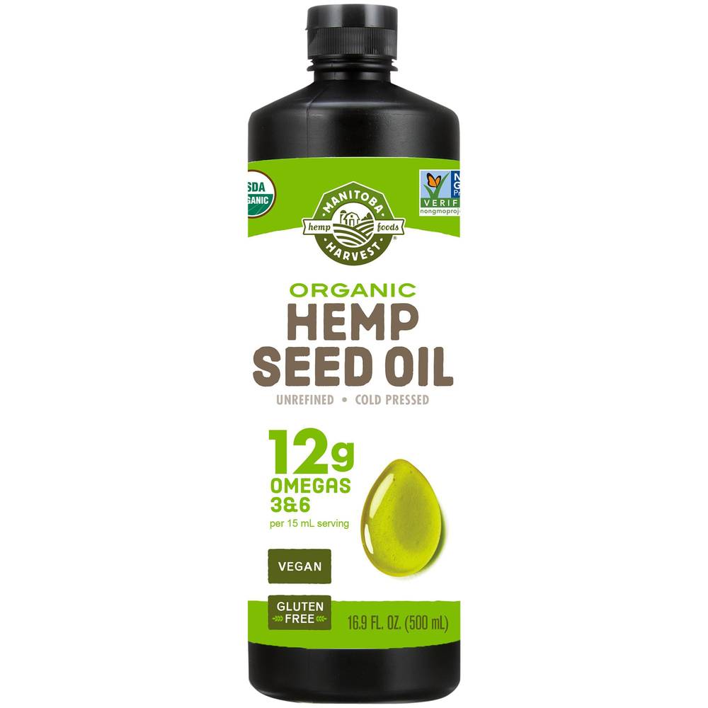 Organic Hemp Oil - Unrefined, Cold-Pressed Hemp Seed Oil - Omega 3, Gla, Sda (16.9 Fluid Ounces)