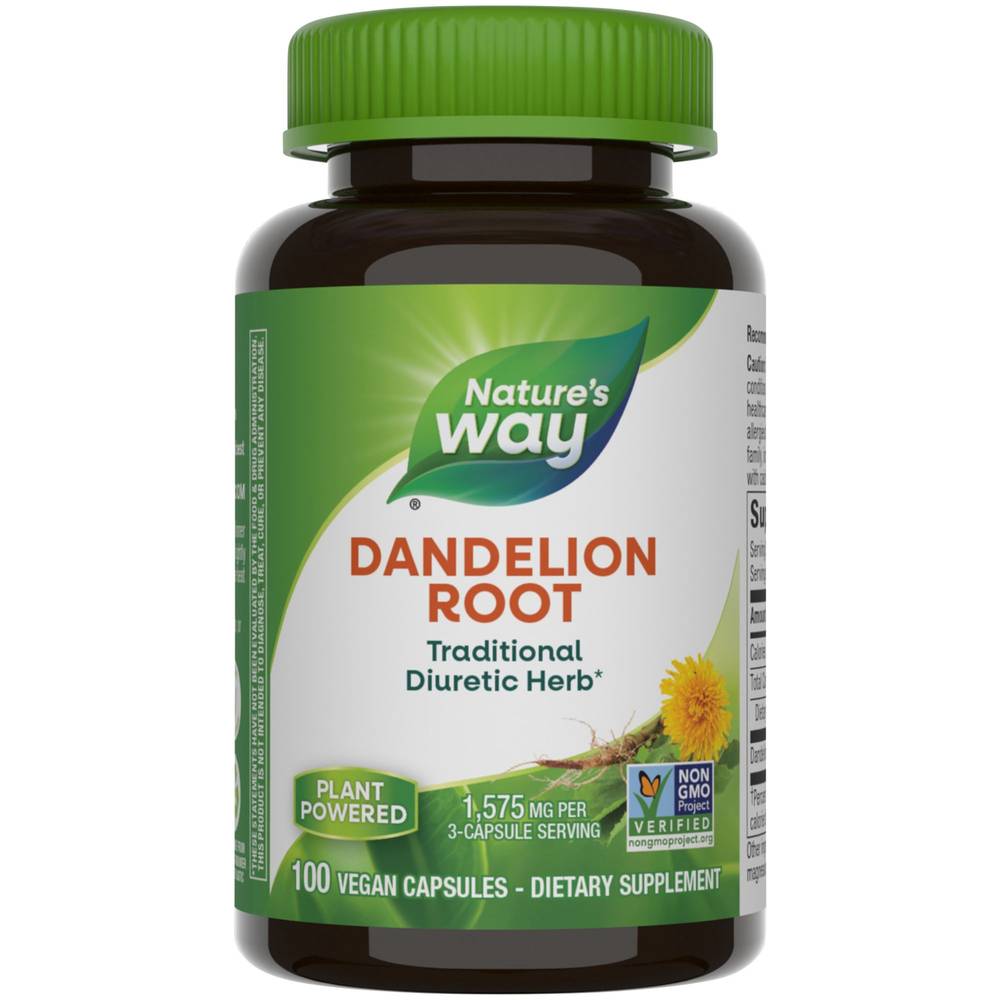 Nature's Way Dandelion Root Tradictional Diuretic Herb Vegan Capsules (100 ct)