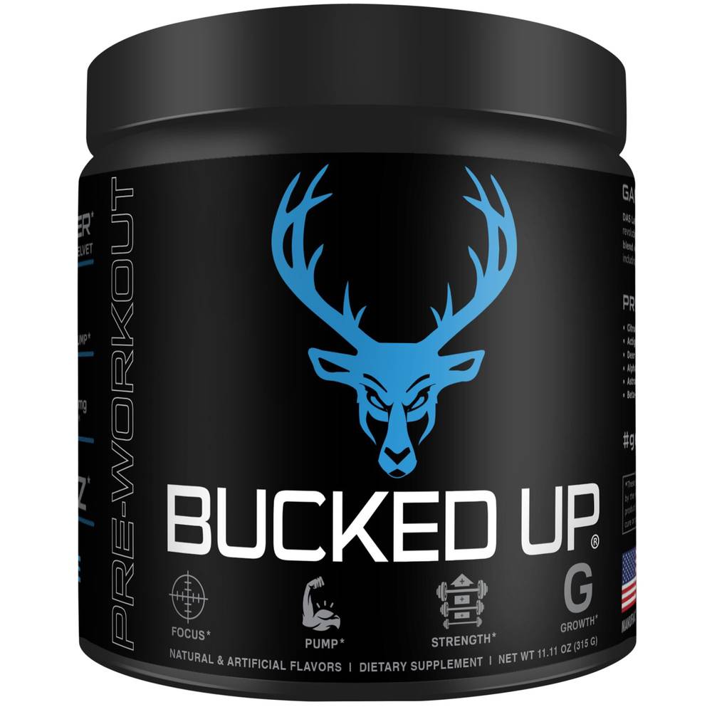 Bucked Up Pre-Workout Powder, Blue Raz (11.11 oz)