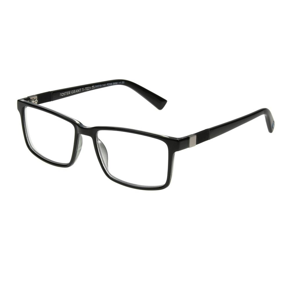 Foster Grant Titech Premium Men's Reading Glasses, Black