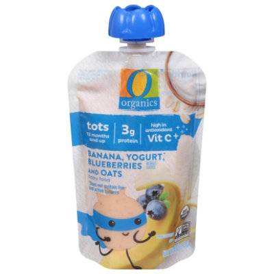 O Organics Baby Food Banana Yogurt Blueberries Oats Pouch