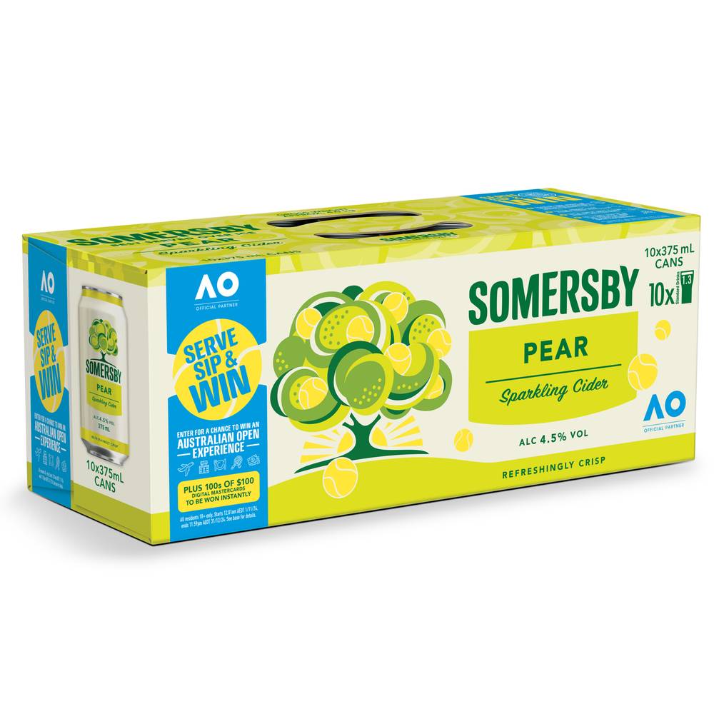 Somersby Pear Cider Can 375ml  X 10 Pack