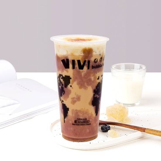 Taro Creme Brulee Milk Tea