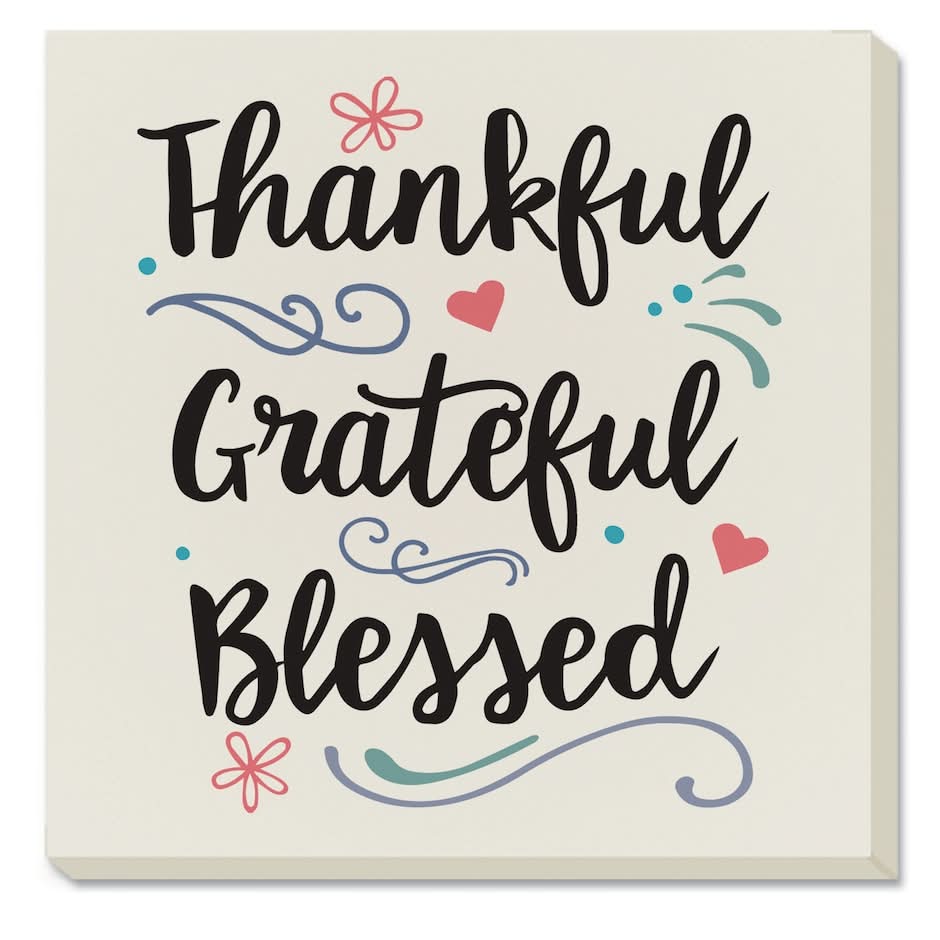 Thankful Grateful Blessed Single Coaster, 1 ct.