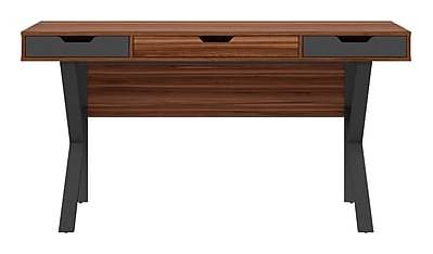 Whalen Stirling 60W Table, Natural Walnut/Charcoal Gray (SPLS-ST60D)