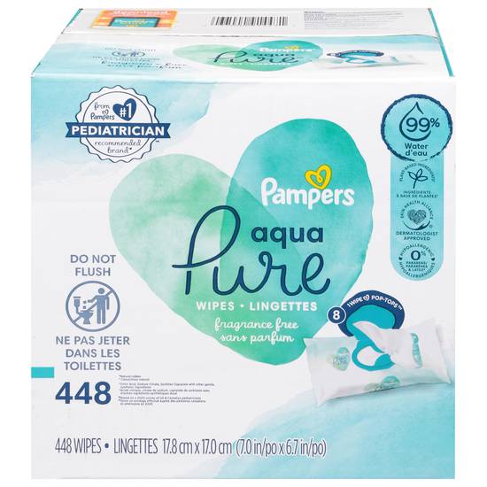 Pampers Aqua Pure Wipes - Lingettes (448 ct)