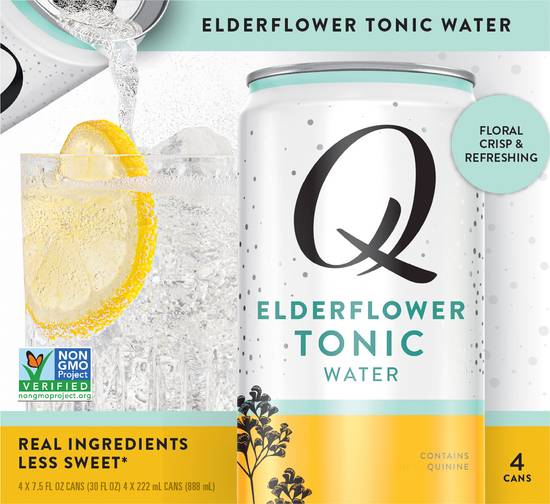 Q Mixers Elderflower Tonic Water (4 ct, 7.5 floz)