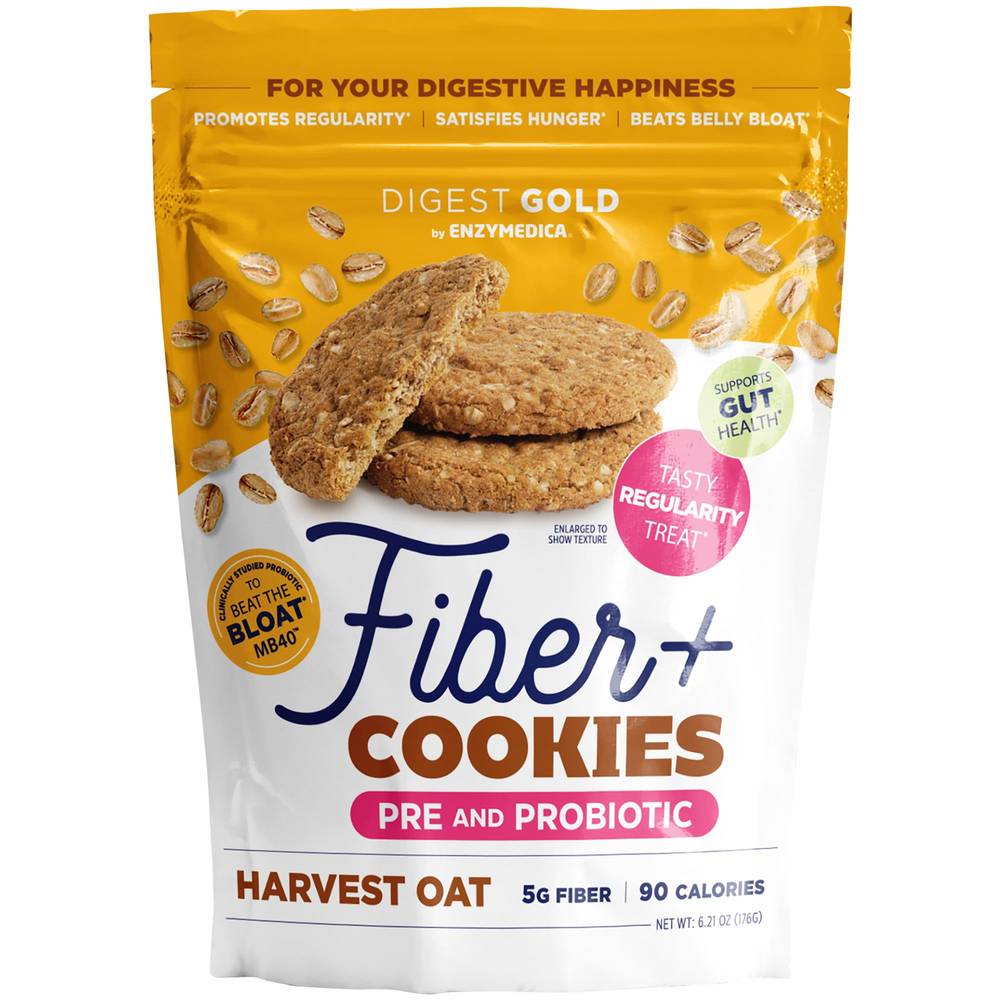 Enzymedica Digest Gold Fiber Cookies, Harvest Oat (6.21 oz)