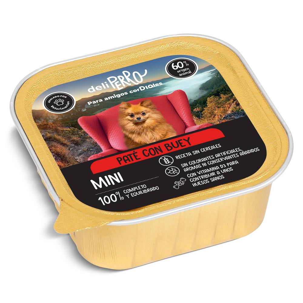 Paté Para Perros Con Buey Deliperro De Dia Tarrina 150 G