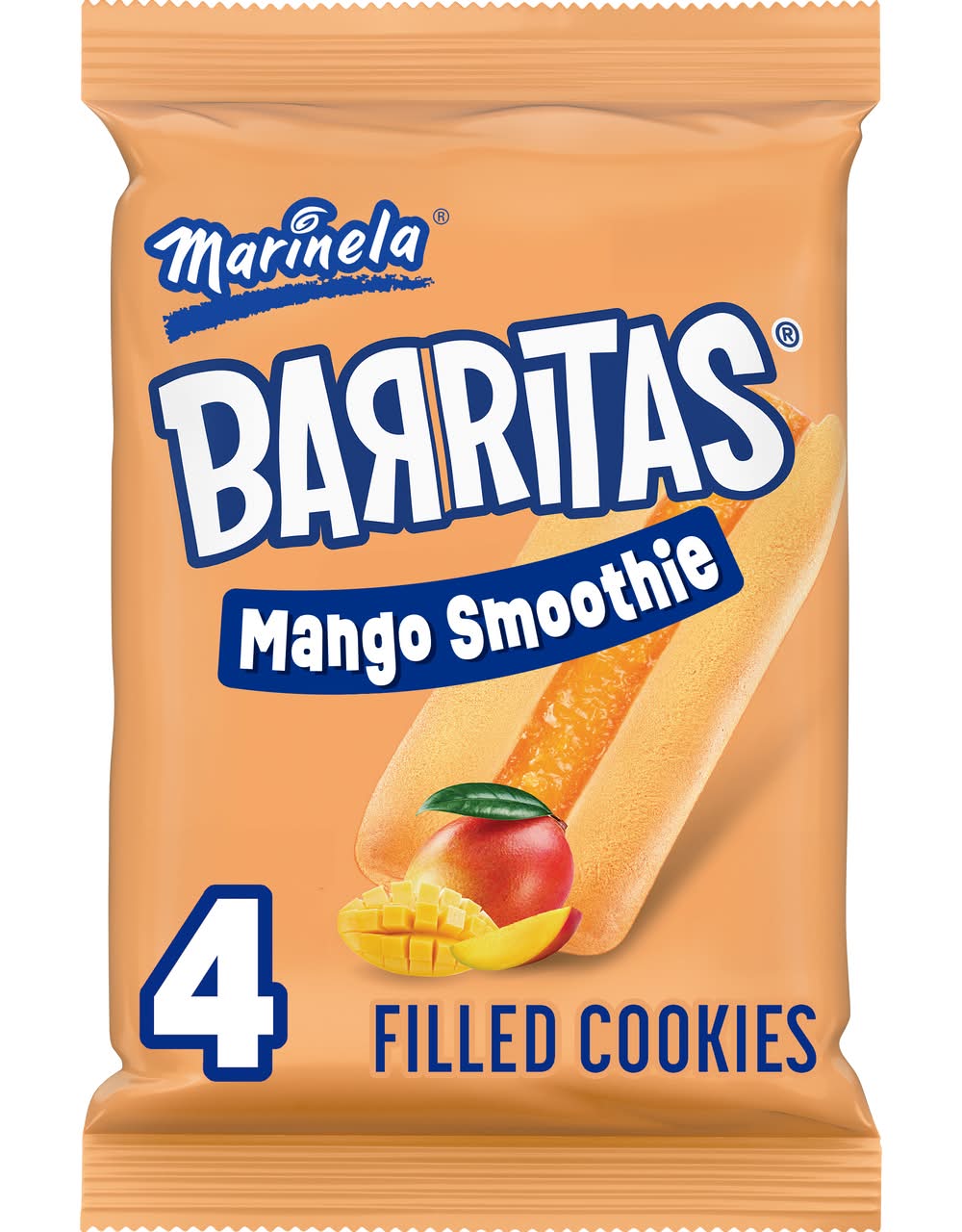 Marinela Barritas Smoothie Filled Cookies, Mango (3.88 oz, 4 ct)