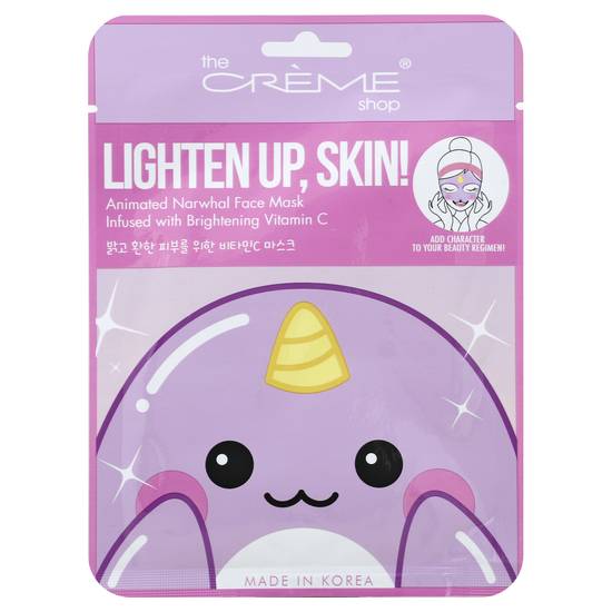 The Crème Shop Lighten Up Animated Narwhal Face Mask