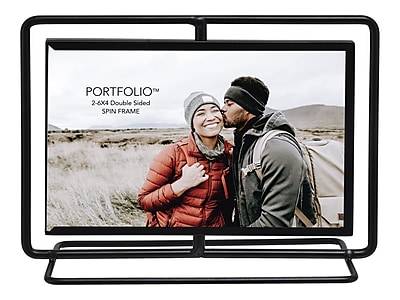 Portfolio 4 x 6 Metal Double-Sided Picture Frame, Black (7D7664DA BLK)