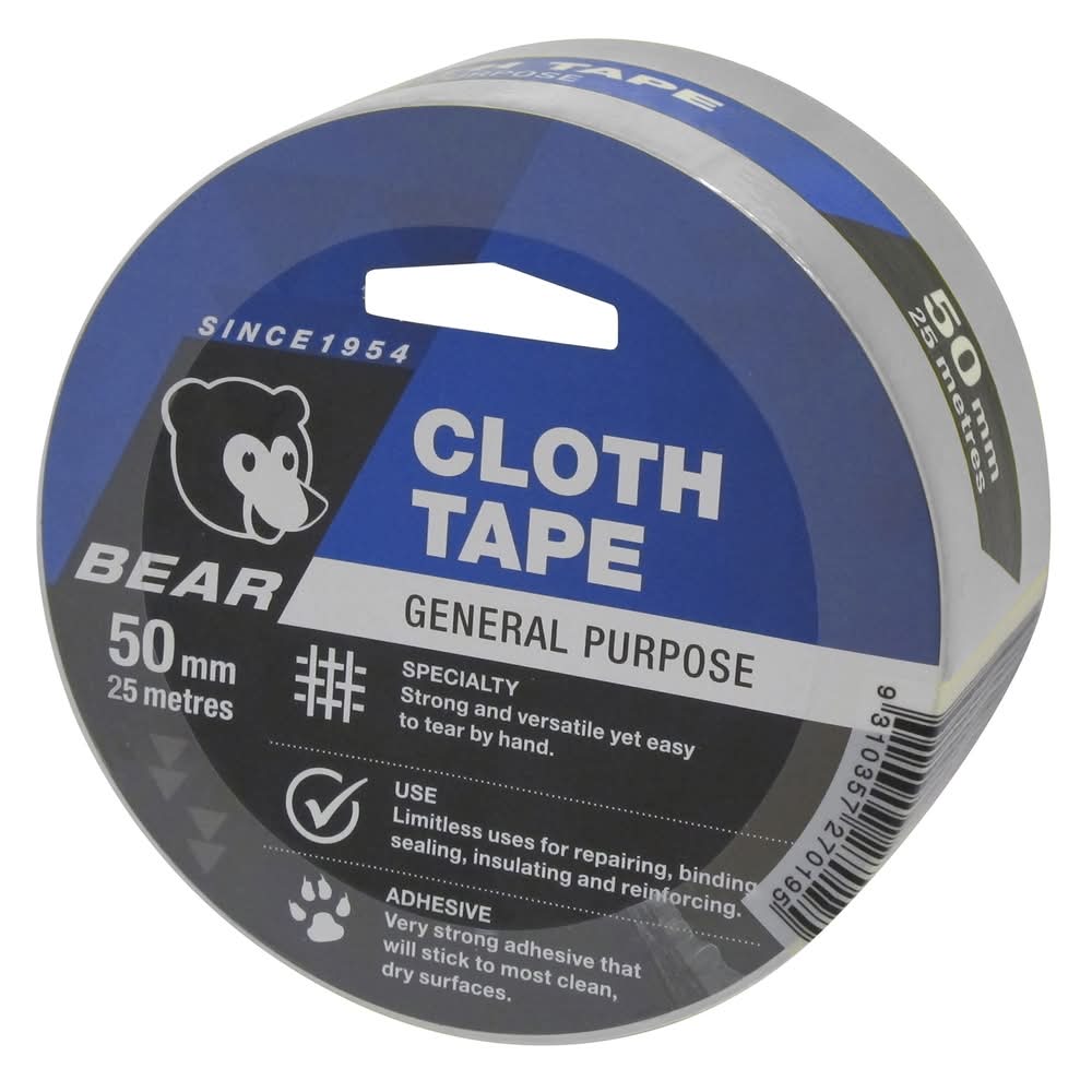 Norton BEAR 50mm x 25m Silver Cloth Tape