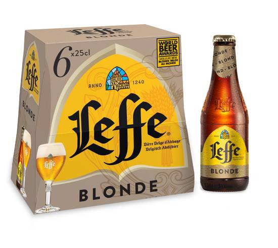 Leffe - Bière blonde (6 pièces, 250 ml)