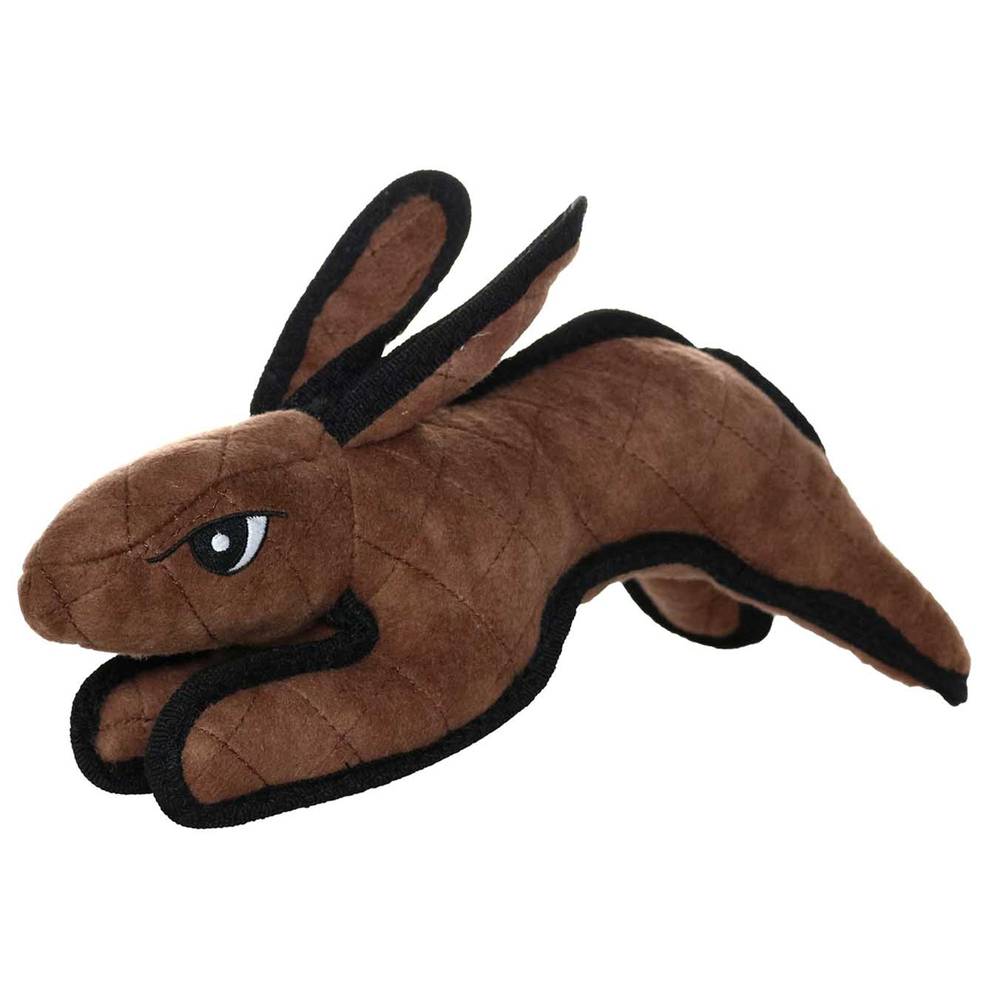 TUFFY® Barnyard Rabbit Dog Toy - Tough Plush (Color: Brown, Size: Medium)