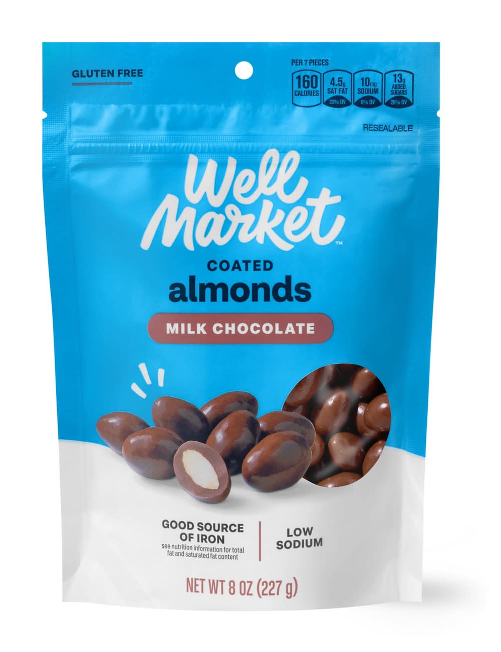 Well Market Coated Almonds, Milk Chocolate (8 oz)