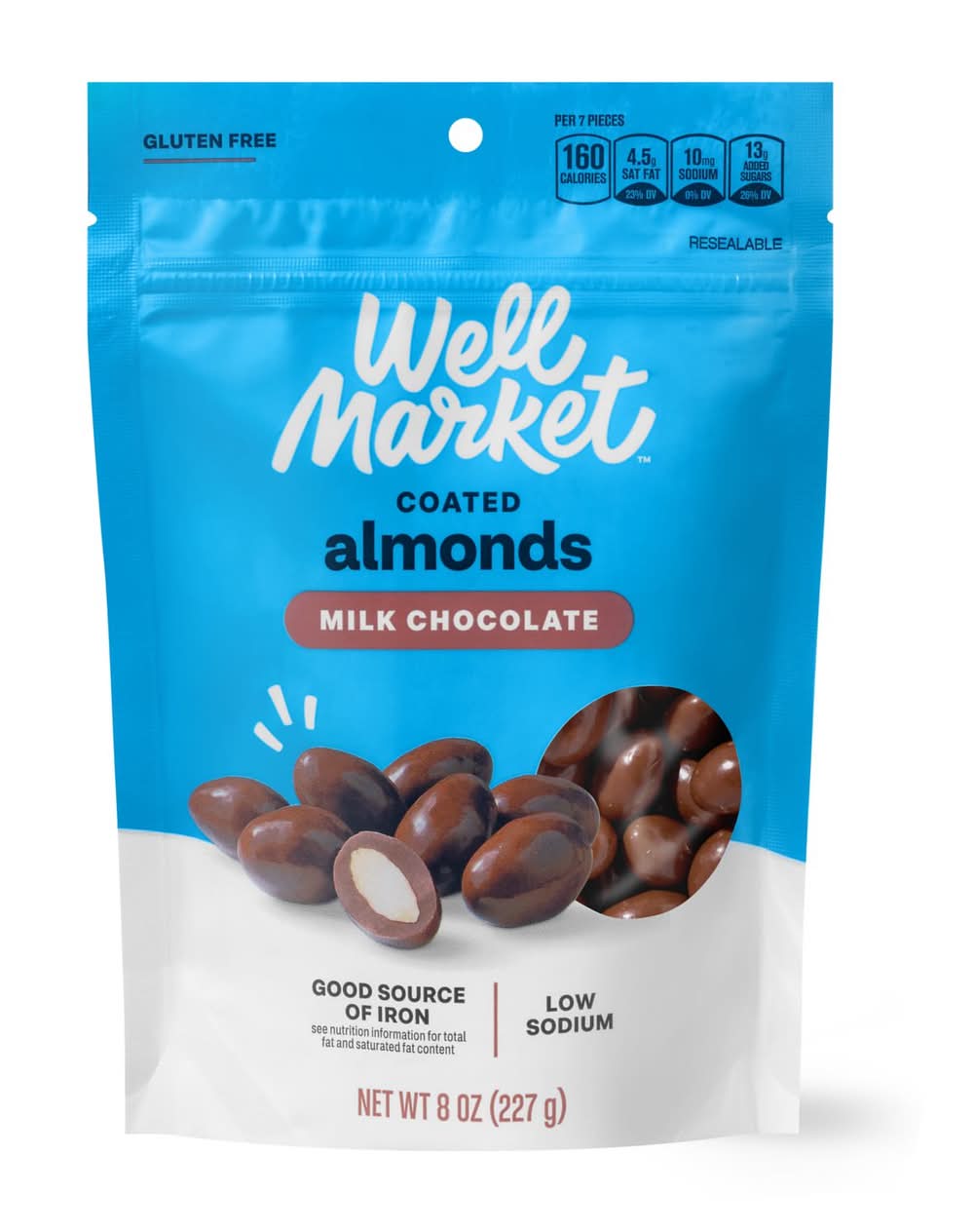 Well Market Coated Almonds, Milk Chocolate (8 oz)