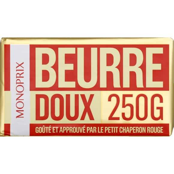 Monoprix Beurre Doux La Plaquette De 250 G