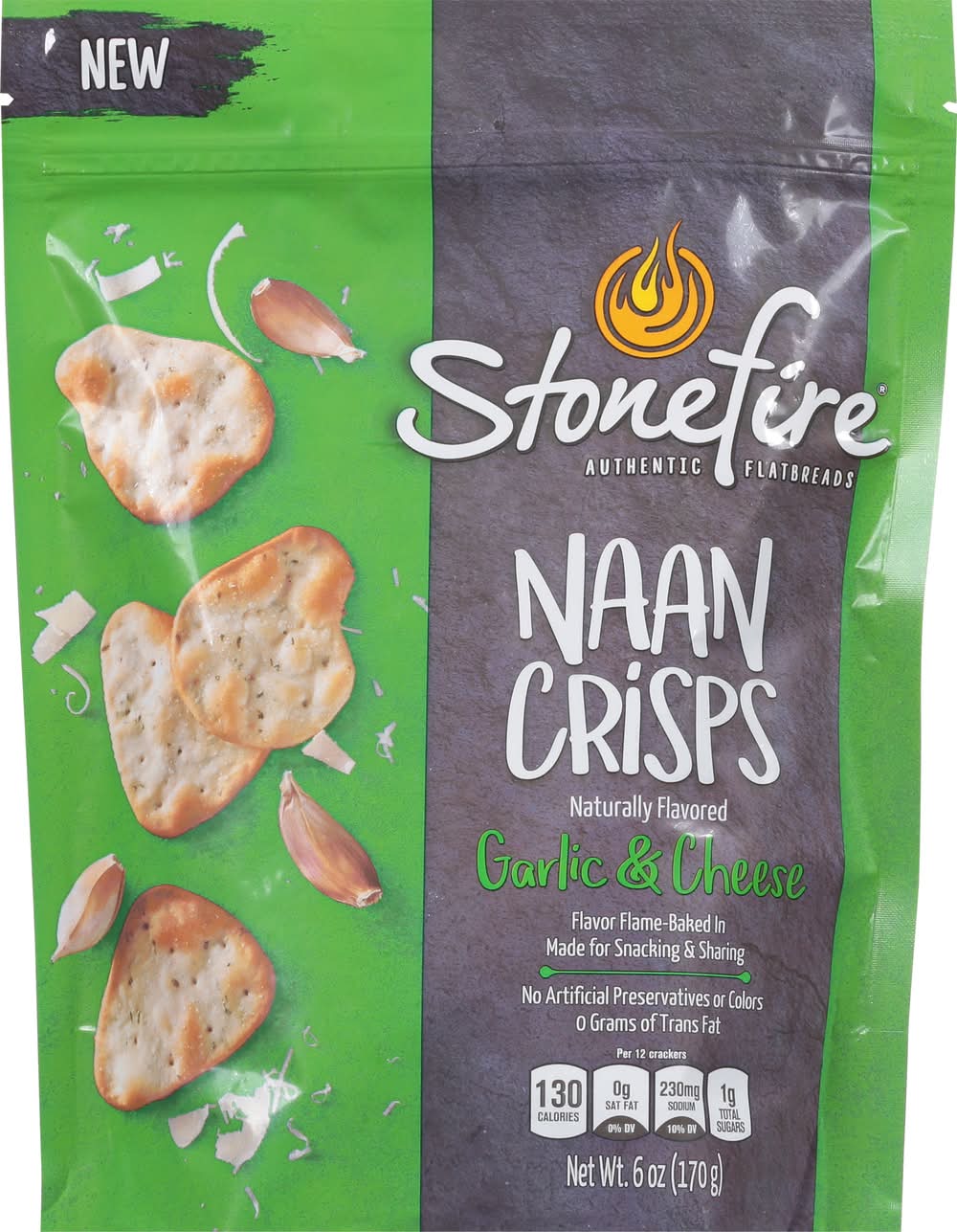 Stonefire Garlic & Cheese Naan Crisps (6 oz)