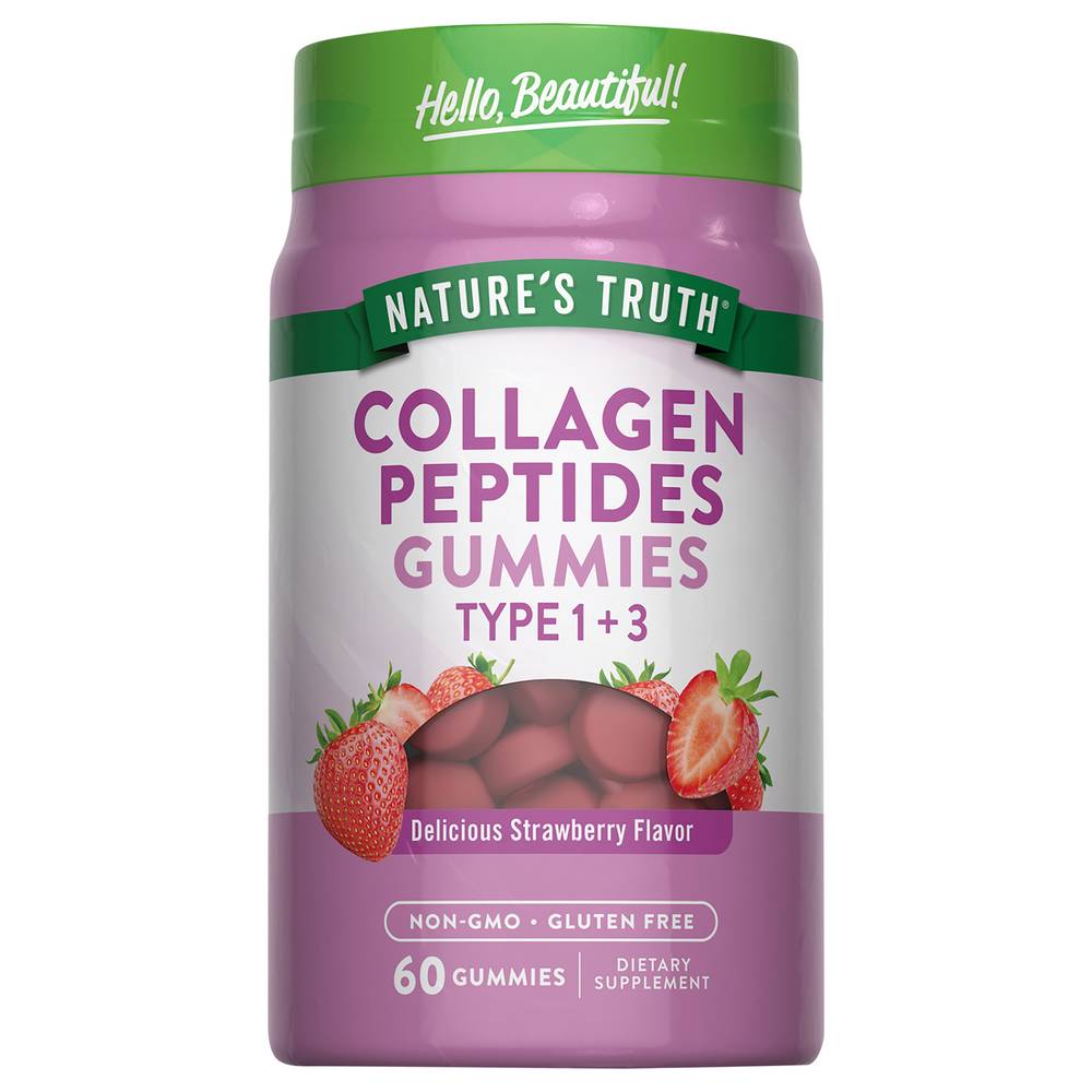 Nature Made Type 1 + 3 Natural Strawberry Flavor Beauty Collagen Gummies