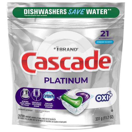 Cascade Auto Dish Pacs Fresh With Oxi (21 ct)