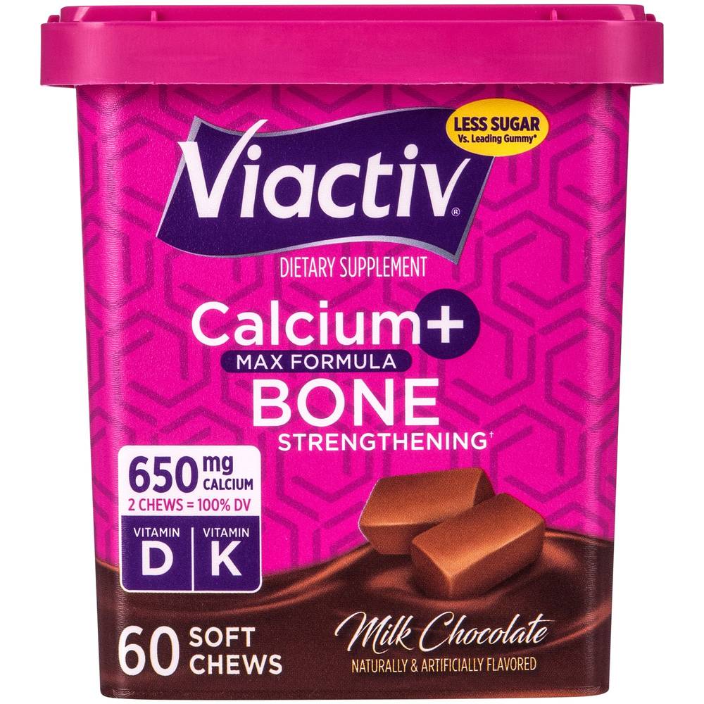 Calcium+ Soft Chews - Max Formula For Bone Strength - 650 Mg - Milk Chocolate (60 Soft Chews)