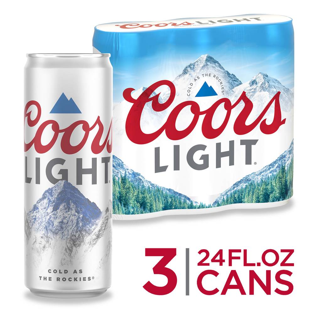 Coors Light Cold As Rockies Lager Beer (3 pack, 24 fl oz)