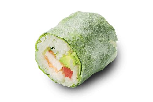 Green roll Poulet, Salade, Concombre, Avocat, Coriande, Menthe et Sauce Spicy Mayo