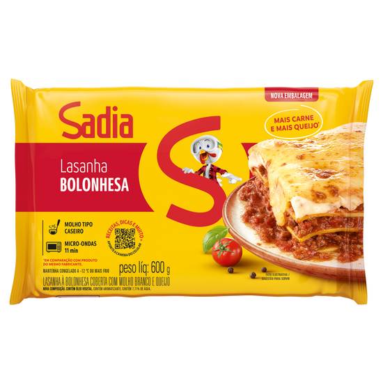 Sadia lasanha bolonhesa congelada (600 g)