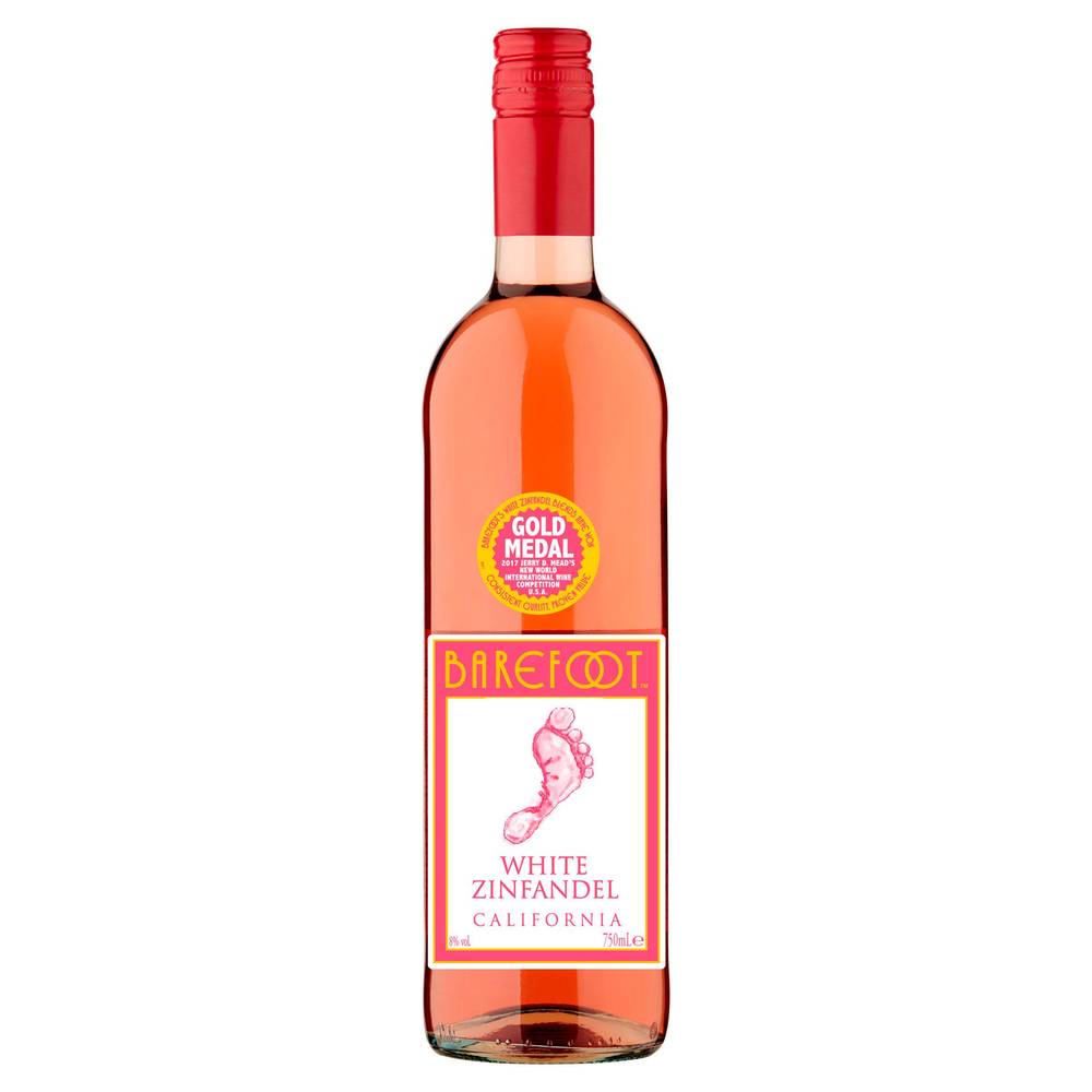SAVE £1.00 Barefoot White Zinfandel Rosé Wine 75cl ABV- 8%