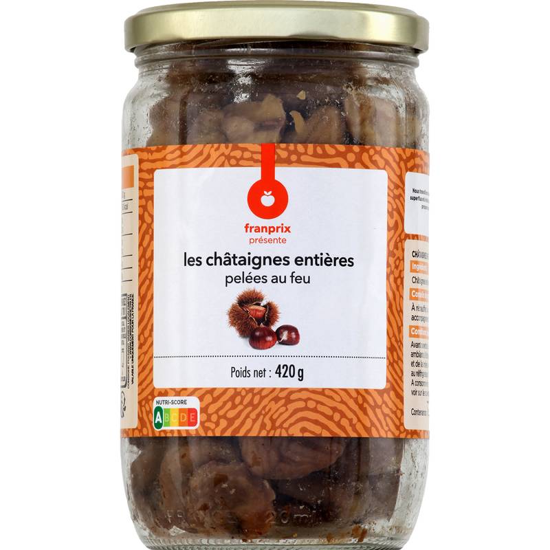 Franprix - Les châtaignes entières pelées au feu (420g)