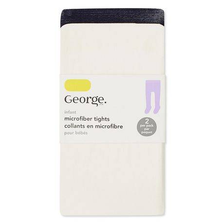George Baby Girls'' Tights 2-Pack (Color: Black, Size: 2-4)