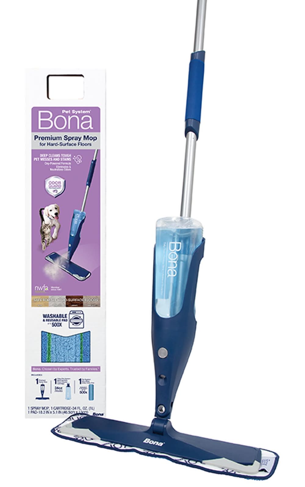 Bona® Pet System Premium Spray Mop for Hard-Surface Floors (Size: 34 Fl Oz)