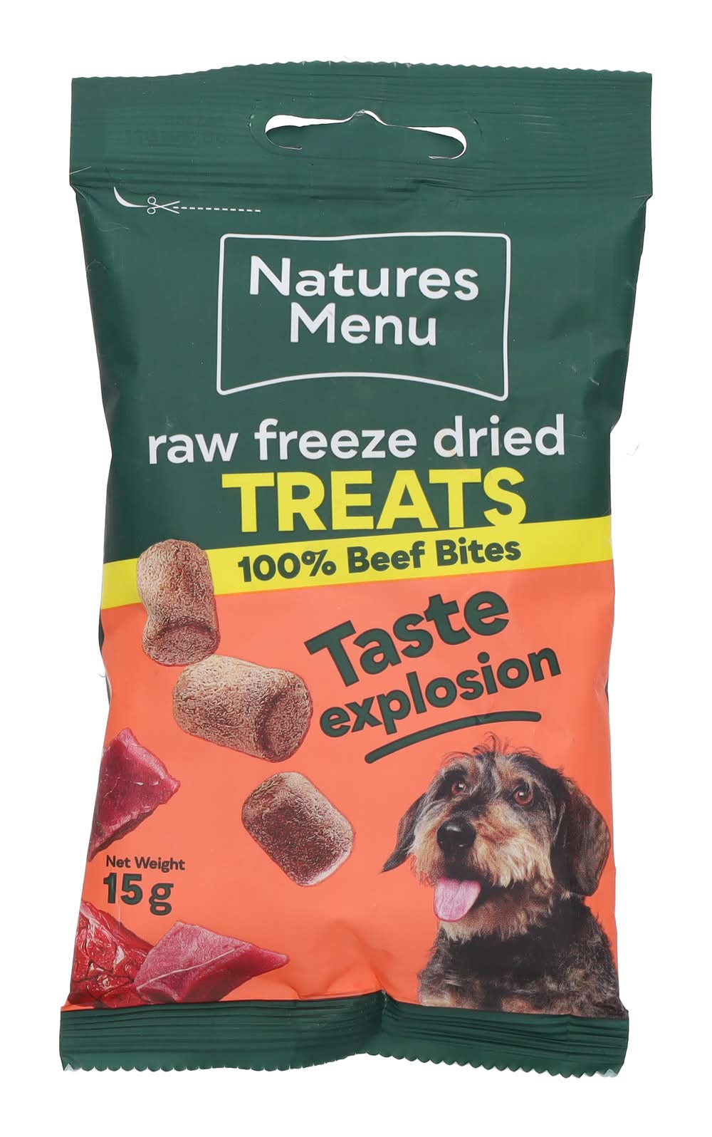Nature's Menu Raw Freeze Dried Beef Bites Dog Treats (15g)