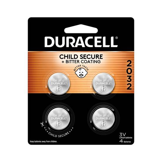 Duracell 2032 3V Lithium Coin Battery, 4 ct