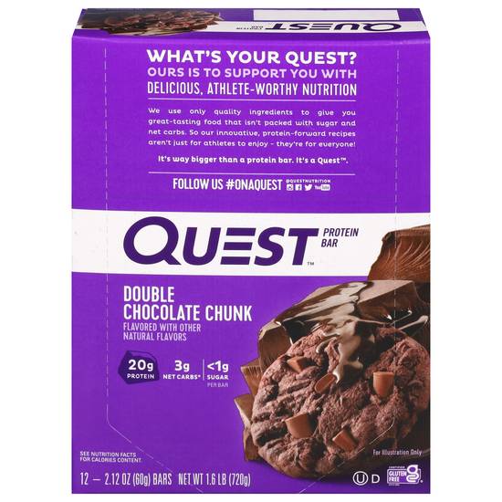 Quest Nutrition Double Chocolate Chunk Protein Bars (12 ct , 2.1 oz)