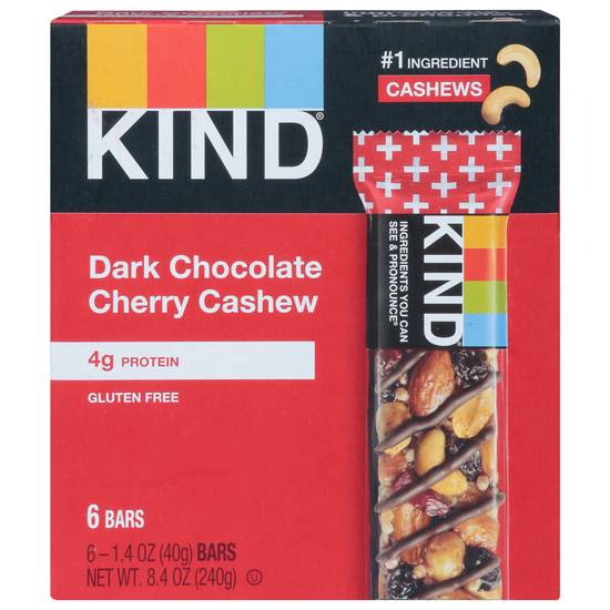 Kind Dark Chocolate Cherry Cashew Bars (6 ct)