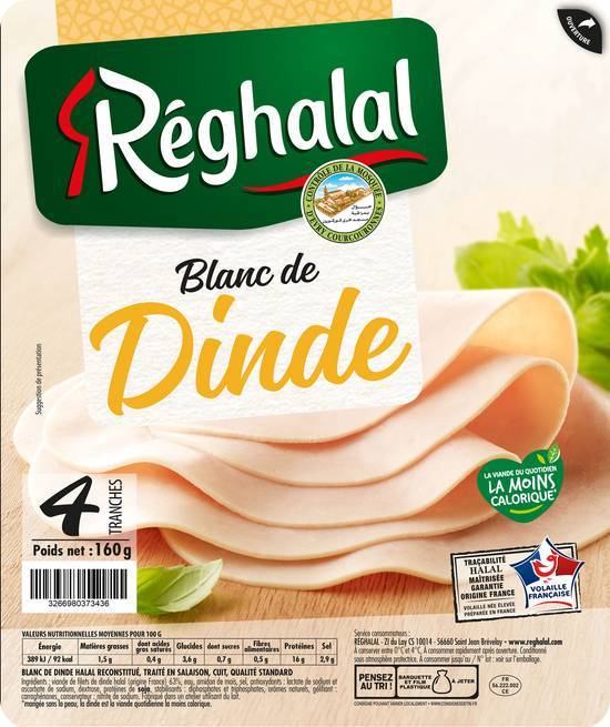 Blanc de dinde x 4 halal - reghalal - 160g (4x 40g)