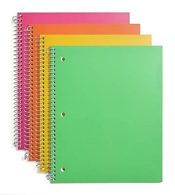Pep Rally 1-Subject Notebooks, 8.5 x 11, College Ruled, 100 Sheets, Assorted Colors (58683M)