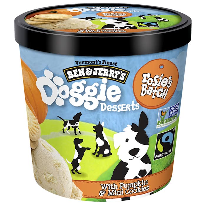 Ben & Jerry's Doggie Desserts Rosie's Batch Pumpkin & Mini Cookies Frozen Dog Treats, 4 fl. oz.