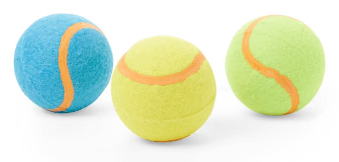 Leaps & Bounds Tennis Balls Dog Toy, 2.5 in, Multicolor (3 ct)