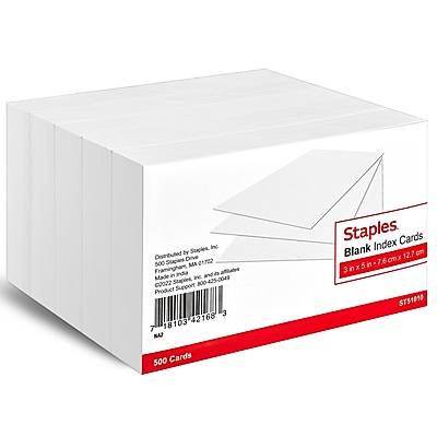 Staples Index Cards (500 ct) (3 x 5 inch/blank, white)